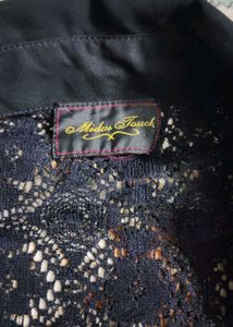 Sheer Black Lace Accent Blouse