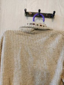 Collar Cardigan With Shimmer