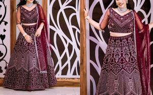 Heavy Designer Bridal Lehanga With Stones &amp; Beads