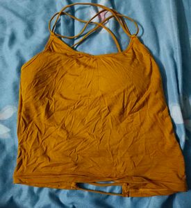Mustard Padded Camisole Backless