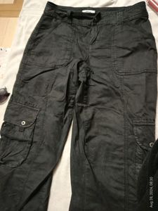 Low Waist Black Trendy Baggy Cargos