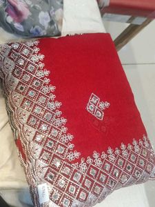 Elegant Red Mirror Work Saree