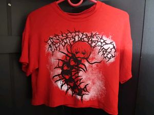 Red Oversized Crop Top