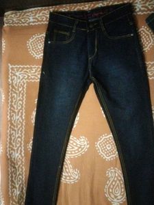 New Dark Blue With Golden Stripes Stiches Size 32
