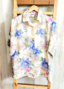 Floral Print Off White Shirt Size-38-40