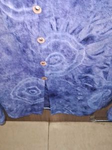 Blue +purple Button-Down Skirt