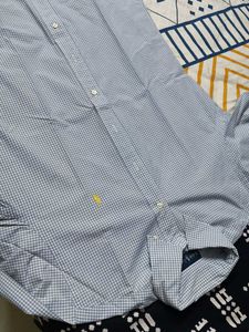 Ralph Lauren Men Blue Checks Cotton Formal Shirt