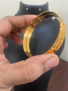 One Gram Gold Plated God Laxmi Design Bangles Size Available On 2.4,2.6,2.8 Available.6 Month Guarantee.