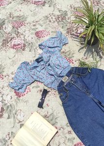 Beautiful Blue Korean Crop Top