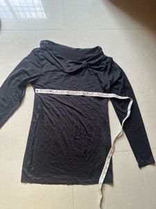 Black Cowl Neck Top
