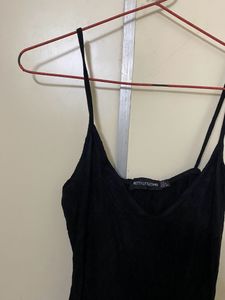 Women Black V Neck Dress