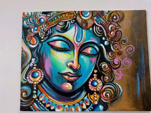 Abstract Krishna Canvas Painting