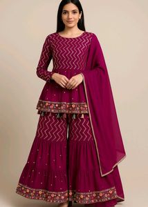 Embroidery Wedding Sharara Set