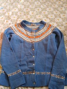 Blue Patterned Cardigan
