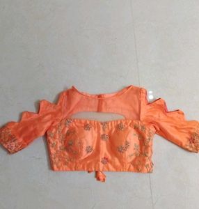 Peach Embroidered Lehenga Set
