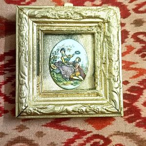 Vintage Framed Porcelain Miniature