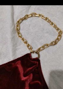 Burgundy Velvet Chain Halter Top