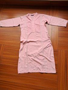 Peach Cotton Libas Kurti Set
