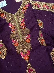 Purple Wedding Wear Suit Material