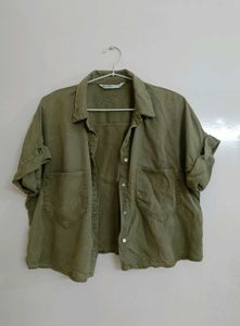 Zara Olive Safari Ready Crop Top🤠