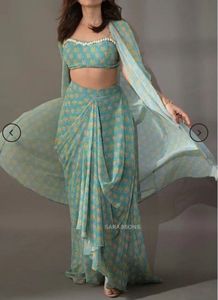 3 piece dhoti, blouse and shrug ethnic dress