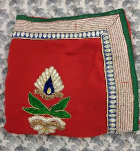 Red Embroidered Dupatta