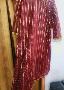Maroon Sequence 3piece Suit