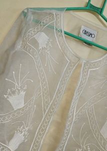 White Colour Embroidered Jacket