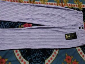 Lavender Textured Flare Pants