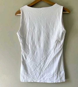Zara Basic Tank Top Double Layered White