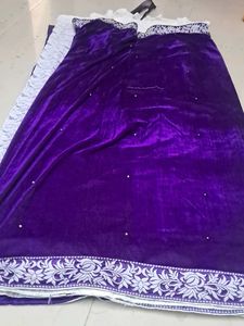 Purple Velvet Ethnic Fabric
