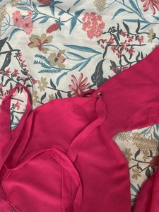 Hot Pink Wrap-Style Women’s Top – Elegant &amp; Trendy