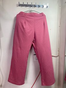 Teal And Pink Wide Leg Trousers