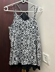 Black And White Spaghetti Top