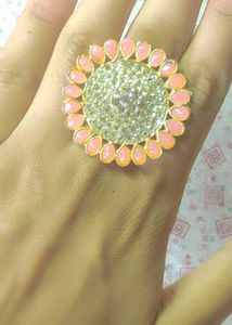 Sparkly Pink Statement Ring
