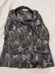 Patterned Button-Down Shirt