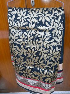 Beautiful Black Georgett &amp; Net Saree
