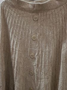 Long Woollen Flare Skirt Off-white Blush/nude Colo