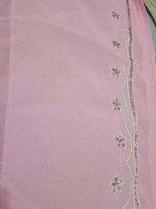 Light Pink Embellished Saree