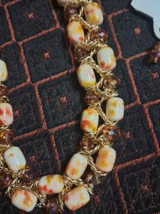 Heavy Beaded Chain Crystals Neck Pc