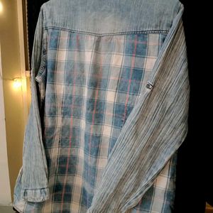 Denim Plaid Shirt (Unisex)