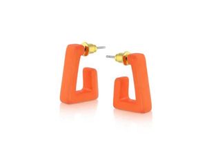 Orange Baguette Earrings