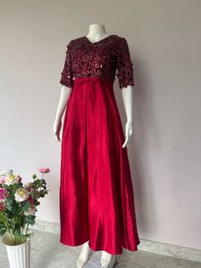 Elegant Maroon Ethnic Gown