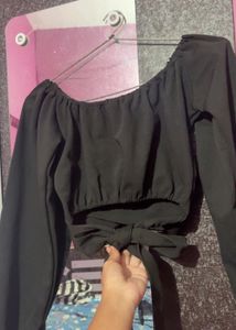 Black Tie Back Crop Top