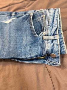 STRAIGHT HIGH WAIST ANKLE LENGTH JEANS