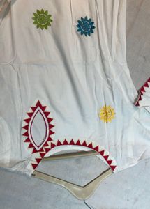 White Embroidered Kurti Set