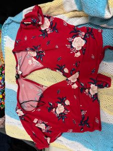 Floral Red Top