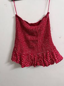 Red Polka Dot Mini Skirt