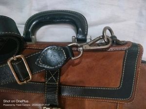 Used Genuine Leather Unisex Office Bag In Good Con