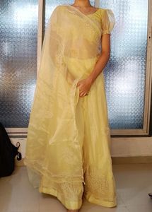 Sale! Tissue Silk Pearl Work Lehenga